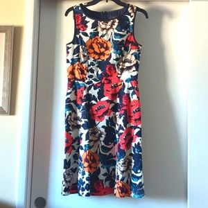 Adrianna Papell Bold Floral A-line Dress with Pockets